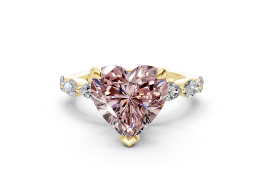 Liana Pink Diamond Accent Heart Cut 2mm Engagement Ring