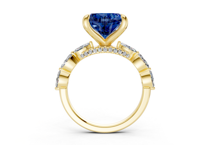 Liana Sapphire Gemstone Accent Heart Cut 2mm Engagement Ring