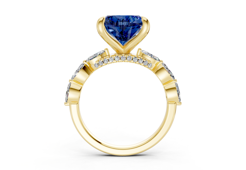 Liana Sapphire Gemstone Accent Heart Cut 2mm Engagement Ring