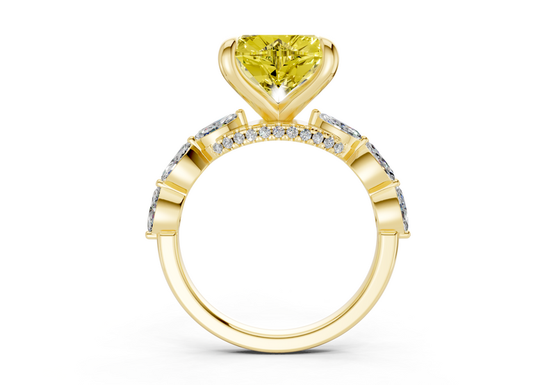 Liana Yellow Diamond Accent Heart Cut 2mm Engagement Ring