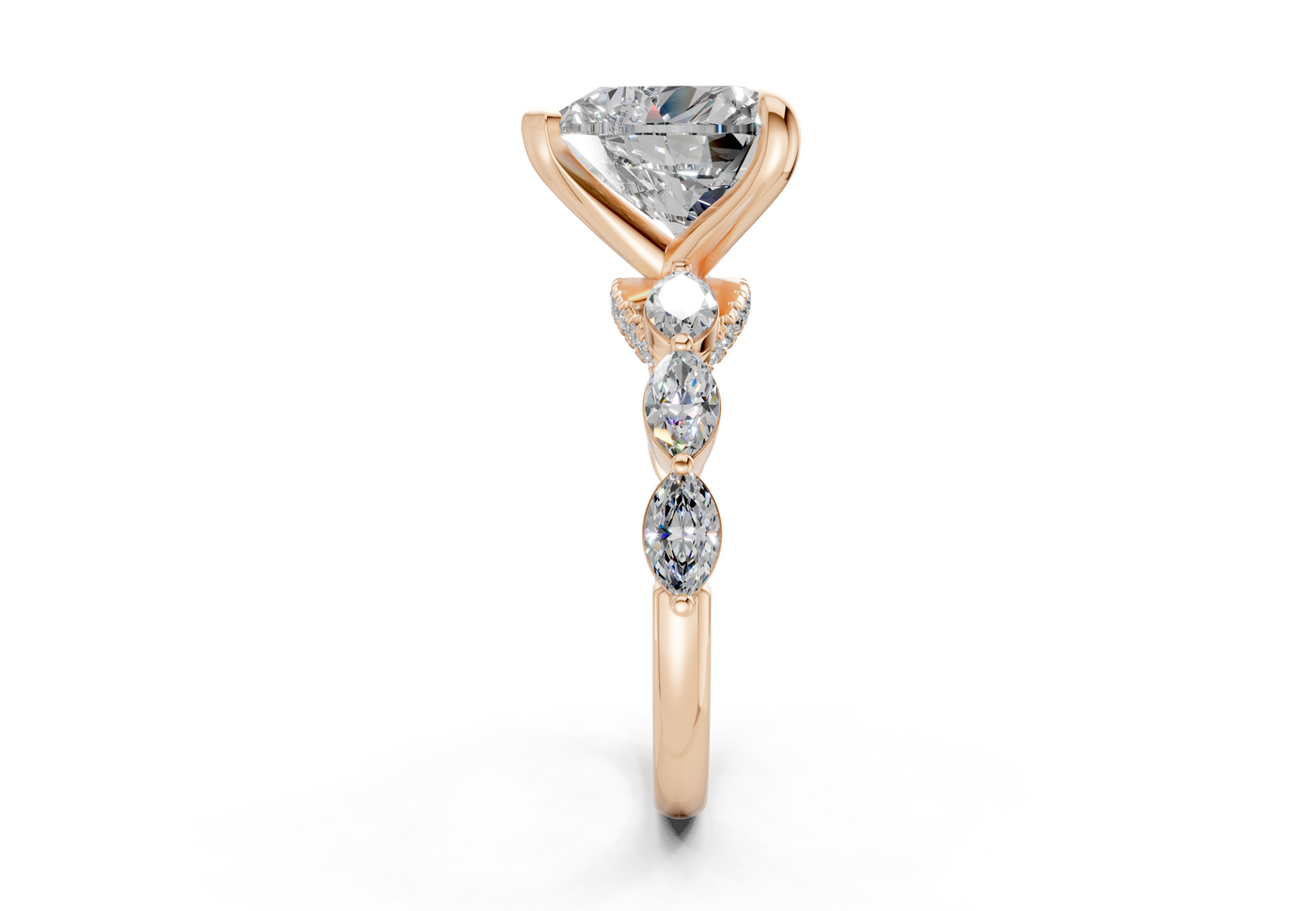 Liana Diamond Accent Heart Cut 2mm Engagement Ring