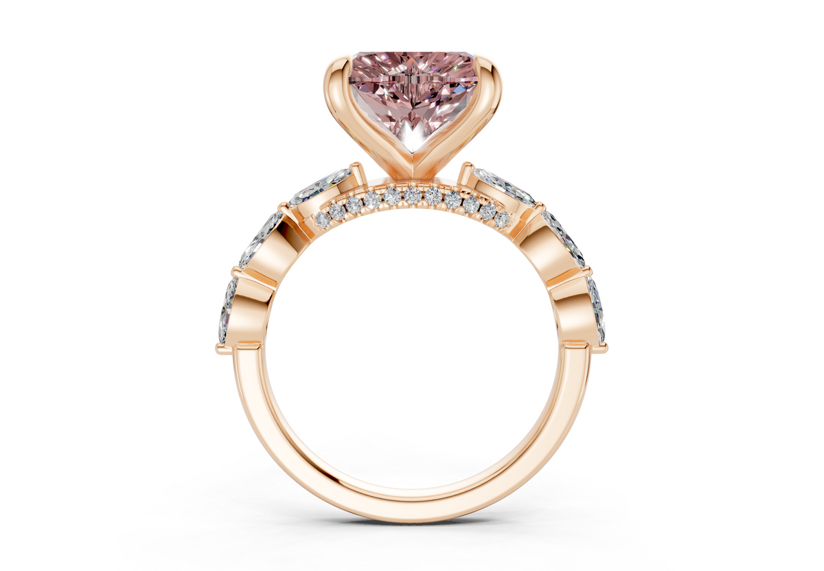 Liana Pink Diamond Accent Heart Cut 2mm Engagement Ring