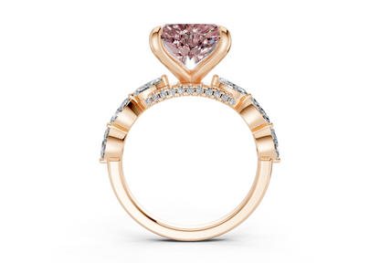Liana Pink Diamond Accent Heart Cut 2mm Engagement Ring