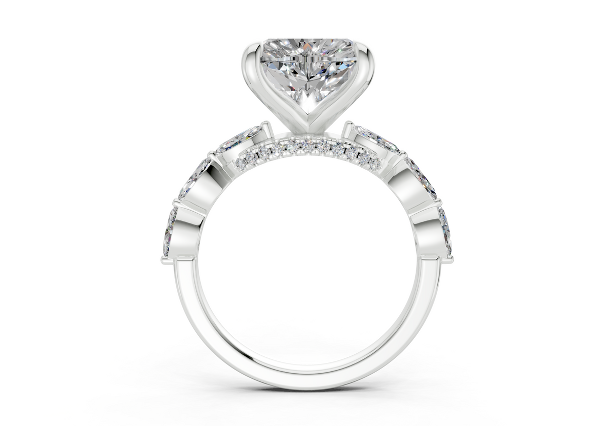 Liana Diamond Accent Heart Cut 2mm Engagement Ring