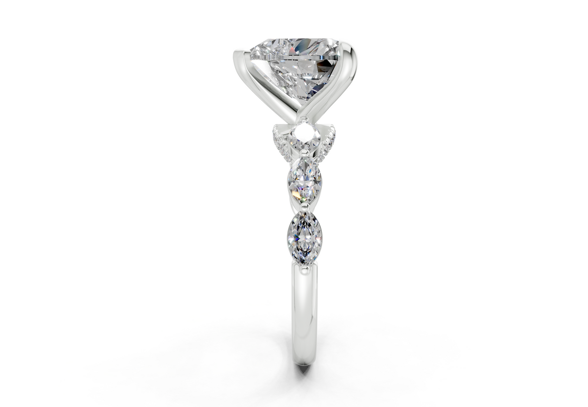 Liana Diamond Accent Heart Cut 2mm Engagement Ring