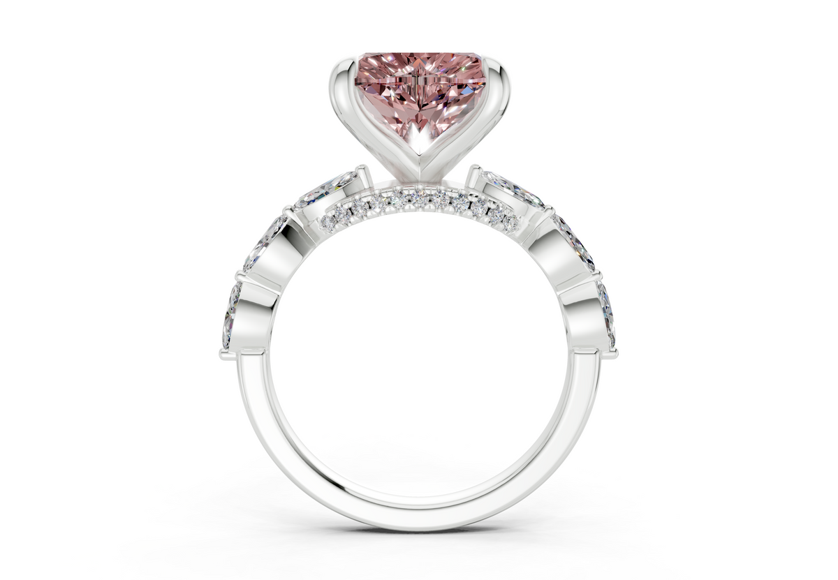 Liana Pink Diamond Accent Heart Cut 2mm Engagement Ring