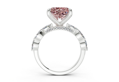 Liana Pink Diamond Accent Heart Cut 2mm Engagement Ring