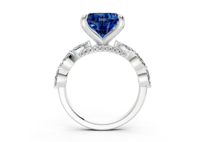 Liana Sapphire Gemstone Accent Heart Cut 2mm Engagement Ring