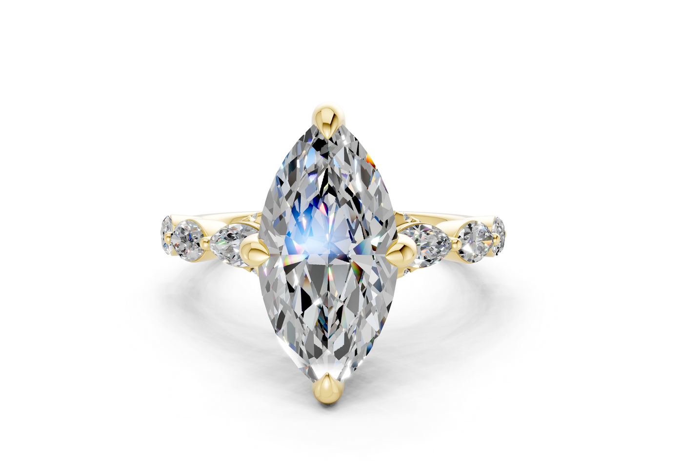 Liana Diamond Accent Marquise Cut 2mm Engagement Ring