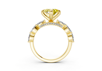 Liana Yellow Diamond Accent Marquise Cut 2mm Engagement Ring