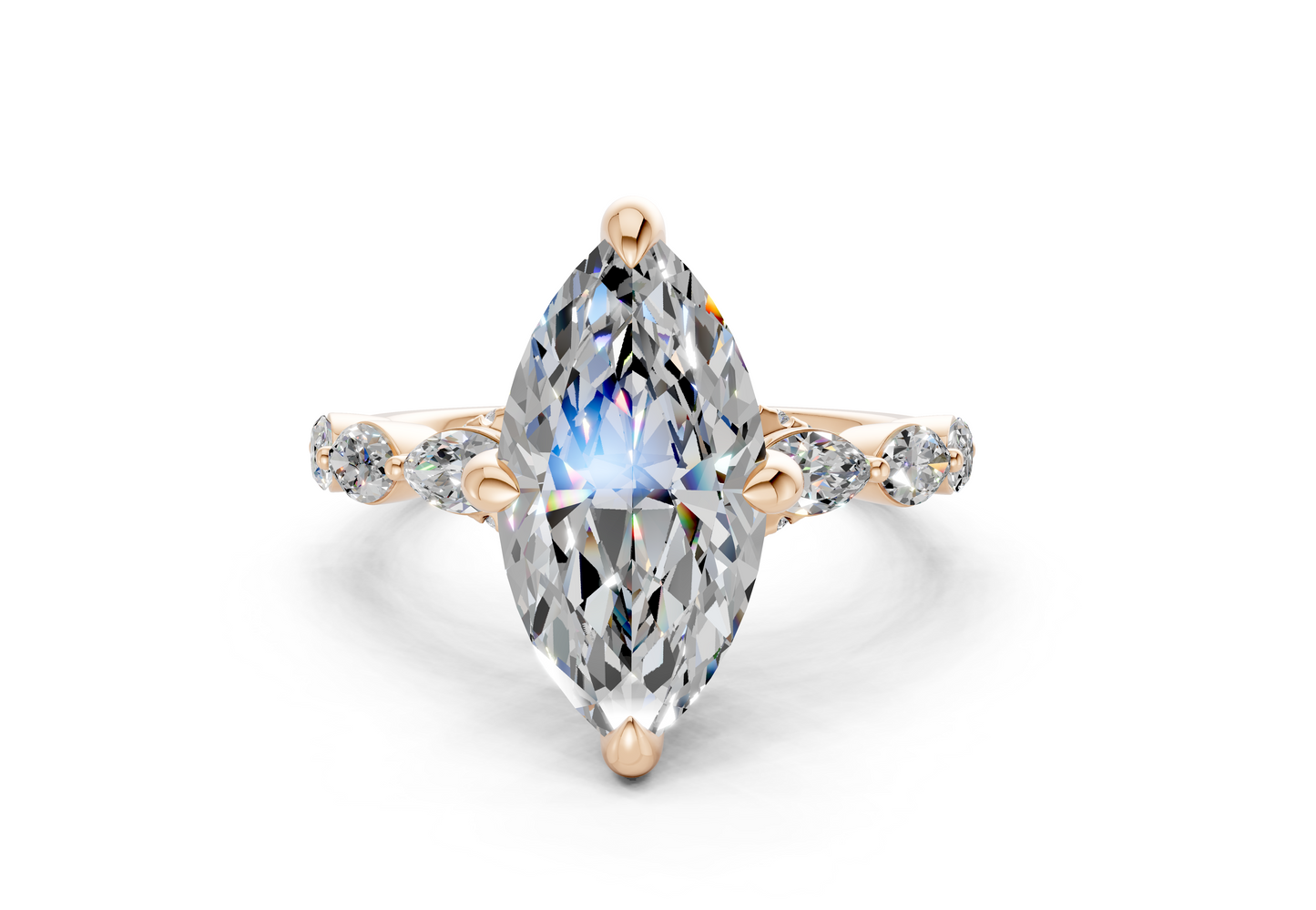 Liana Diamond Accent Marquise Cut 2mm Engagement Ring