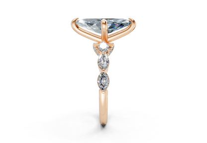 Liana Blue Diamond Accent Marquise Cut 2mm Engagement Ring