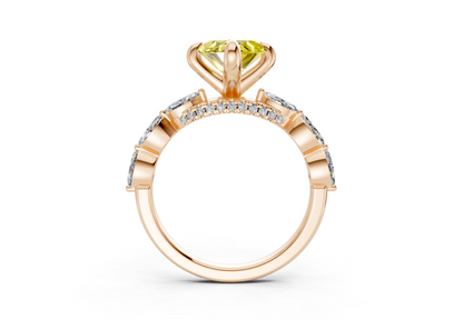 Liana Yellow Diamond Accent Marquise Cut 2mm Engagement Ring