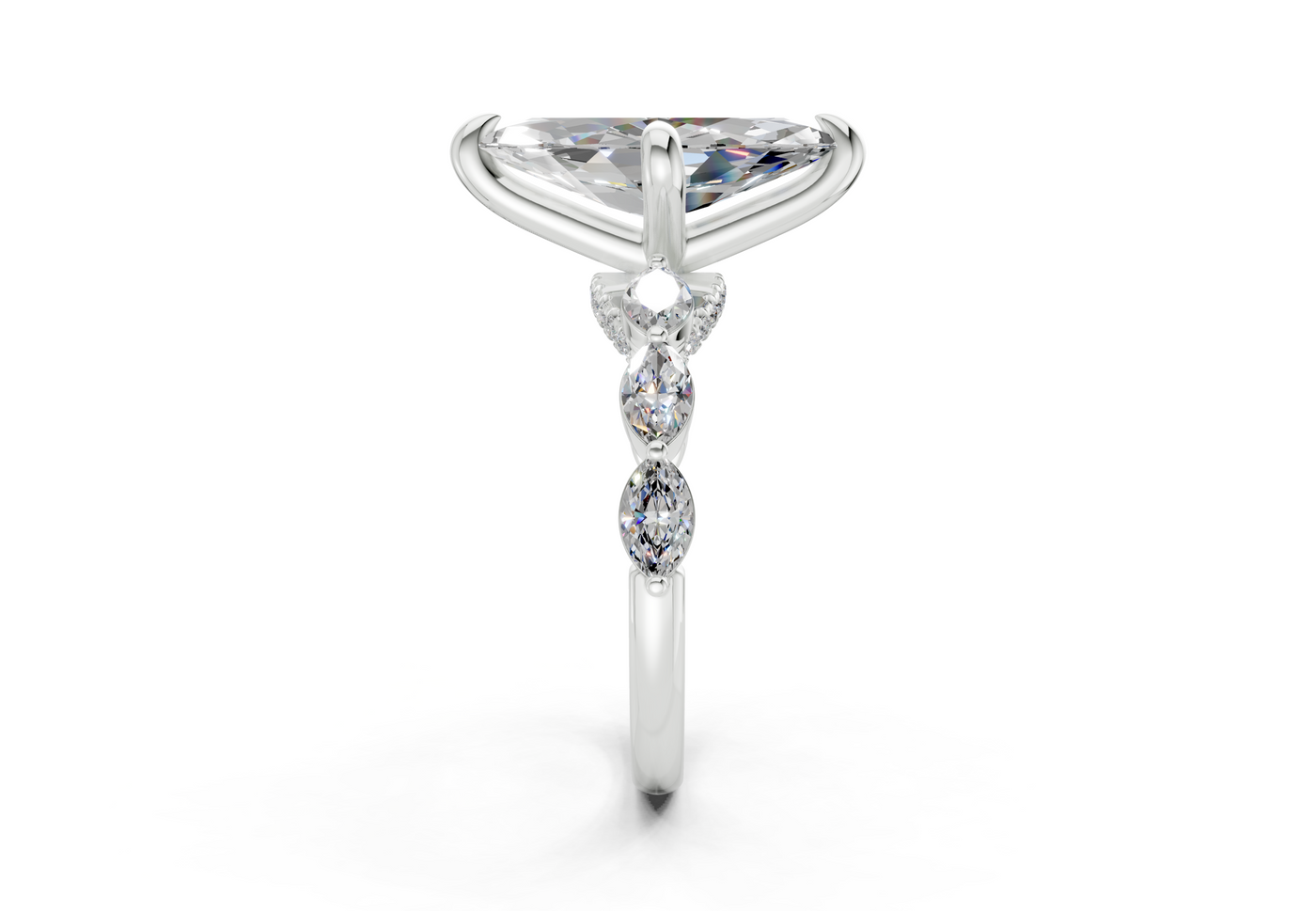 Liana Diamond Accent Marquise Cut 2mm Engagement Ring