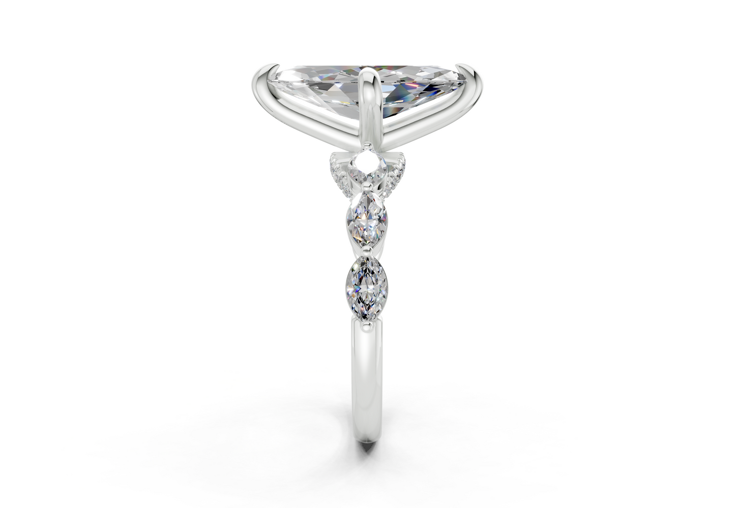 Liana Diamond Accent Marquise Cut 2mm Engagement Ring