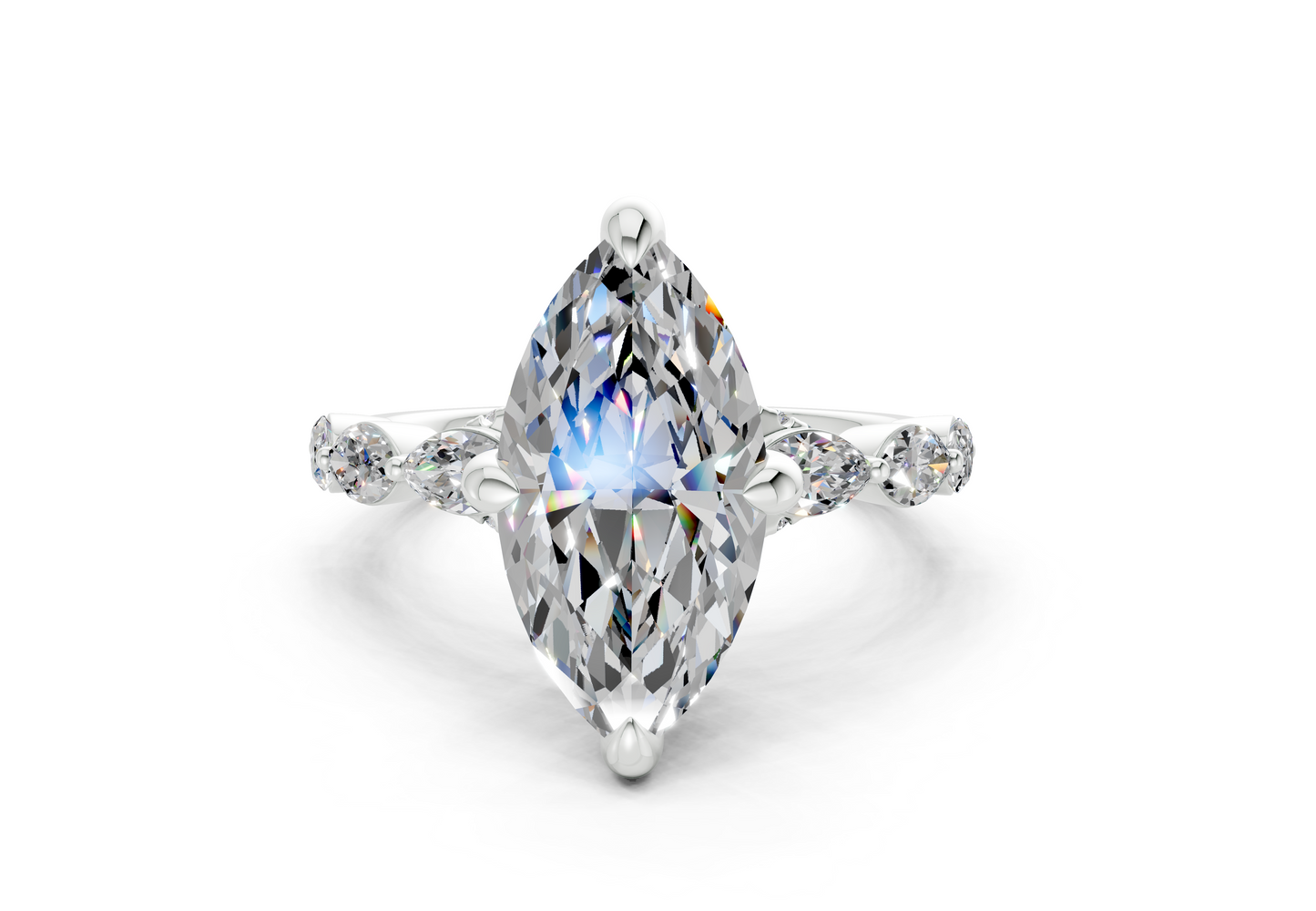 Liana Diamond Accent Marquise Cut 2mm Engagement Ring