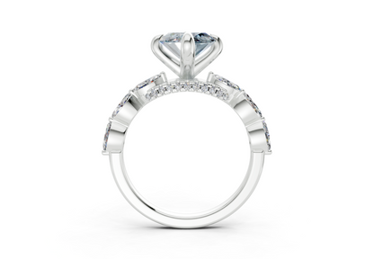 Liana Blue Diamond Accent Marquise Cut 2mm Engagement Ring