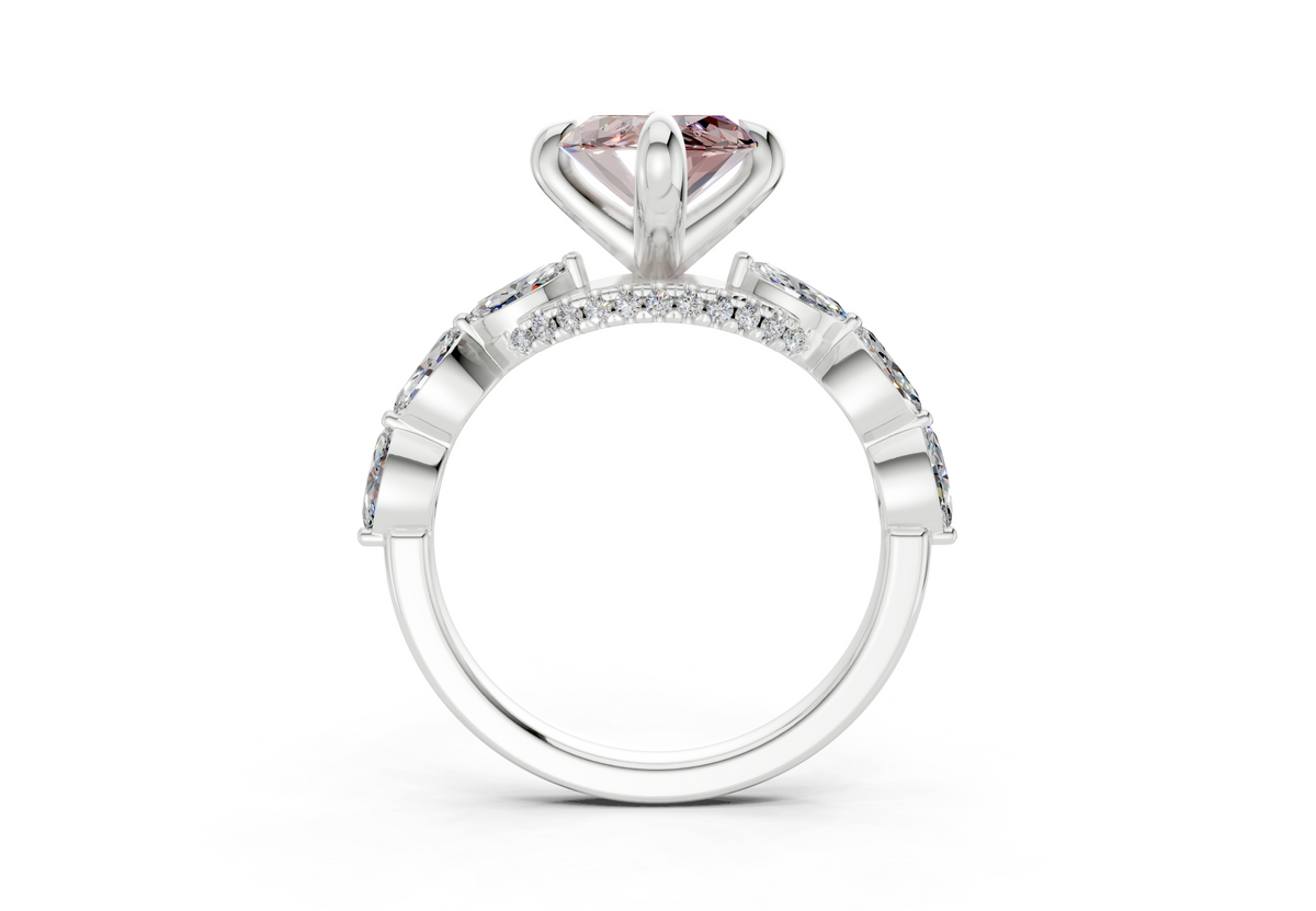 Liana Pink Diamond Accent Marquise Cut 2mm Engagement Ring