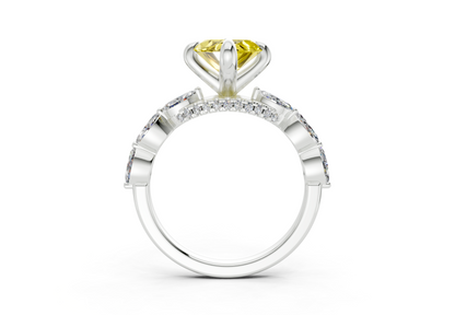 Liana Yellow Diamond Accent Marquise Cut 2mm Engagement Ring