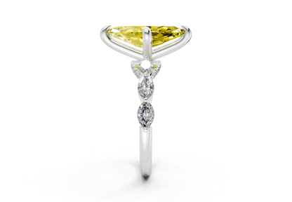 Liana Yellow Diamond Accent Marquise Cut 2mm Engagement Ring