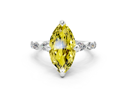 Liana Yellow Diamond Accent Marquise Cut 2mm Engagement Ring