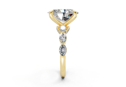 Liana Diamond Accent Oval Cut 2mm Engagement Ring