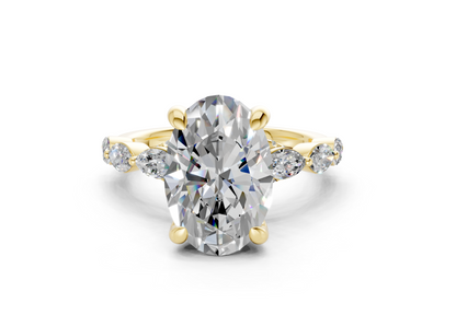 Liana Diamond Accent Oval Cut 2mm Engagement Ring