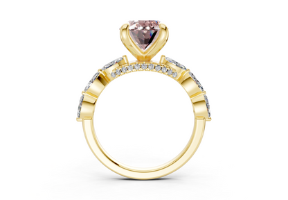 Liana Pink Diamond Accent Oval Cut 2mm Engagement Ring