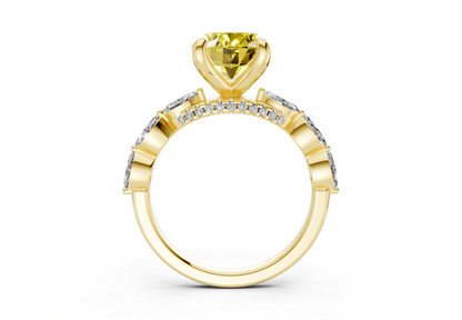 Liana Yellow Diamond Accent Oval Cut 2mm Engagement Ring