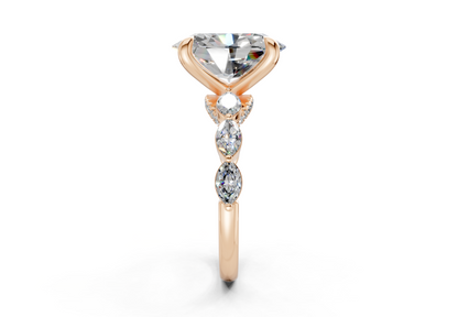 Liana Diamond Accent Oval Cut 2mm Engagement Ring