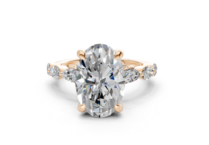 Liana Diamond Accent Oval Cut 2mm Engagement Ring