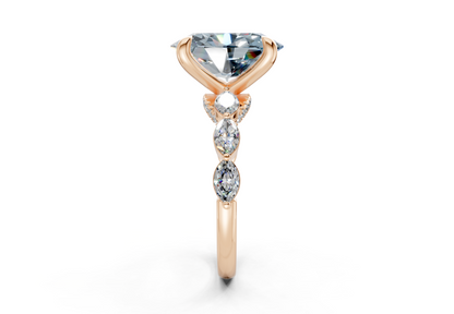 Liana Blue Diamond Accent Oval Cut 2mm Engagement Ring