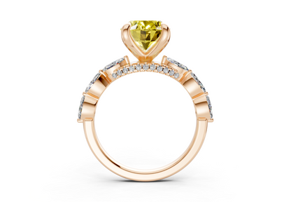 Liana Yellow Diamond Accent Oval Cut 2mm Engagement Ring