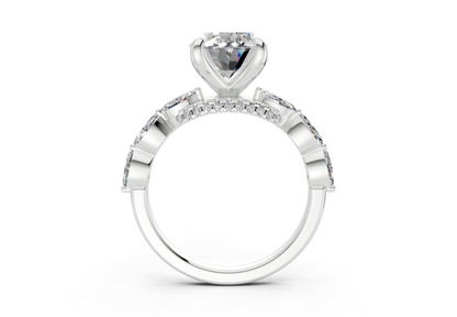 Liana Diamond Accent Oval Cut 2mm Engagement Ring