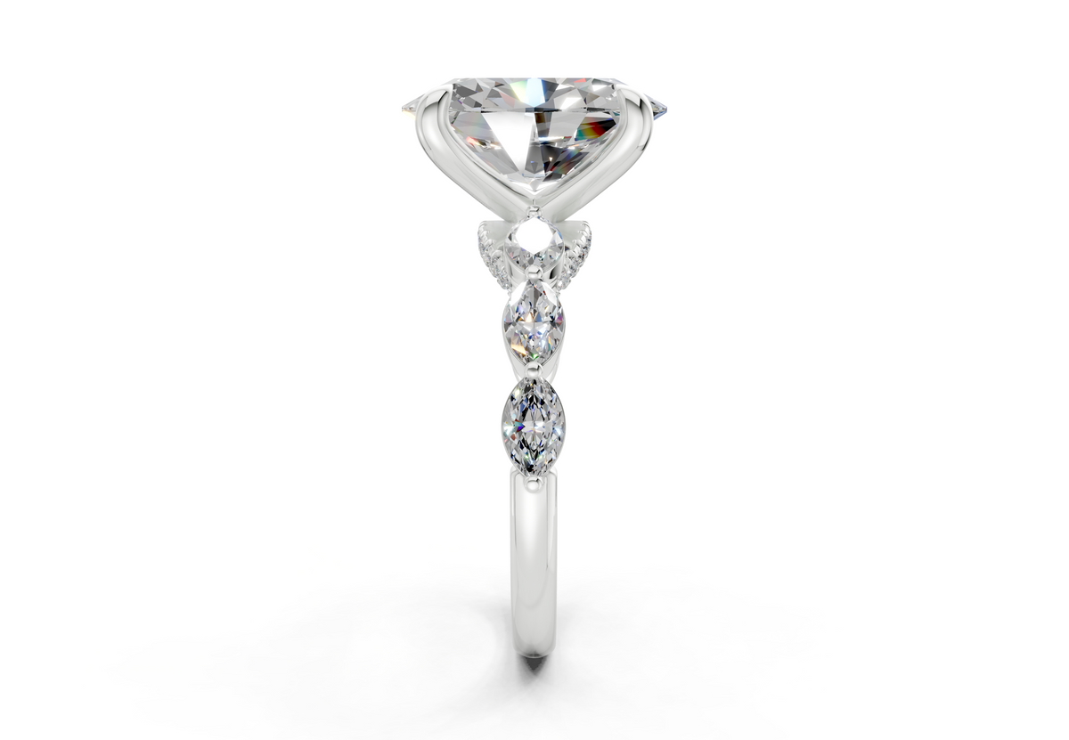 Liana Diamond Accent Oval Cut 2mm Engagement Ring