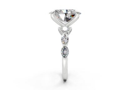 Liana Diamond Accent Oval Cut 2mm Engagement Ring