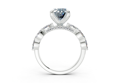 Liana Blue Diamond Accent Oval Cut 2mm Engagement Ring