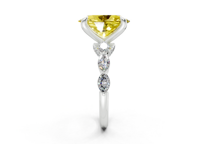 Liana Yellow Diamond Accent Oval Cut 2mm Engagement Ring