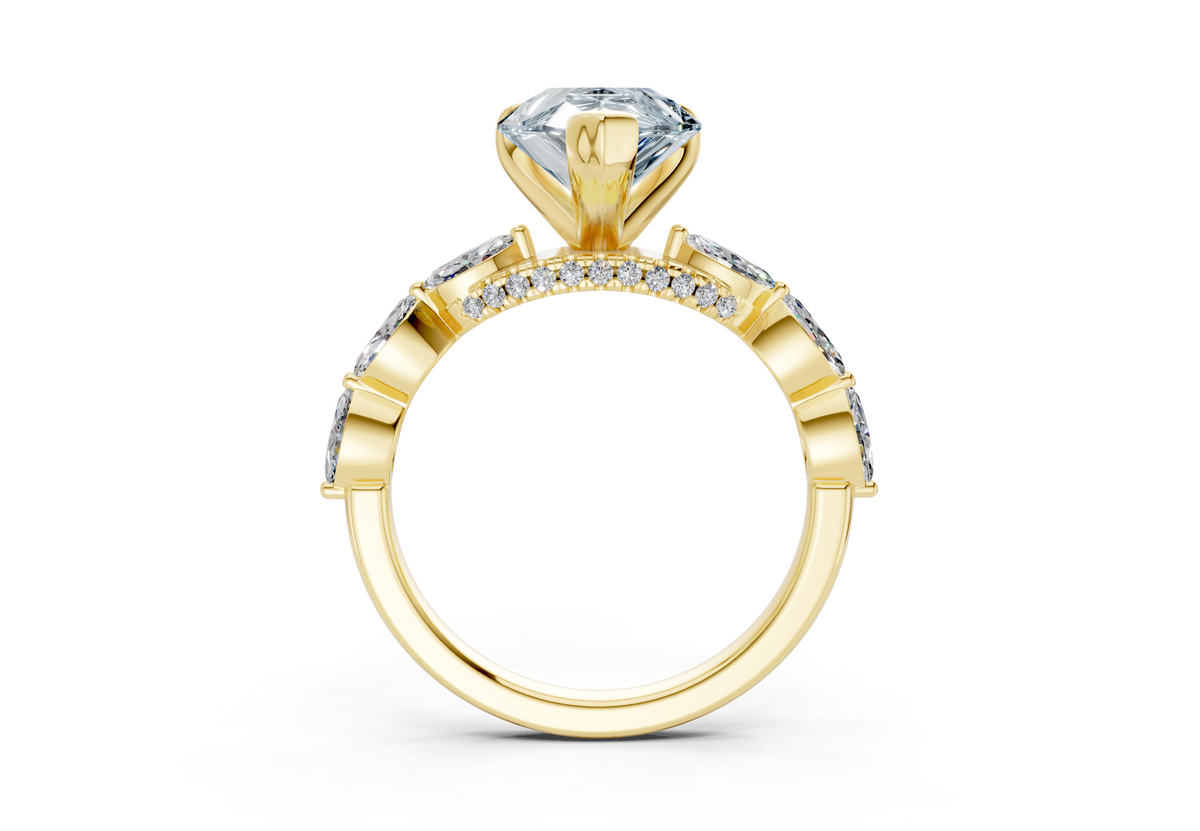 Liana Blue Diamond Accent Pear Cut 2mm Engagement Ring