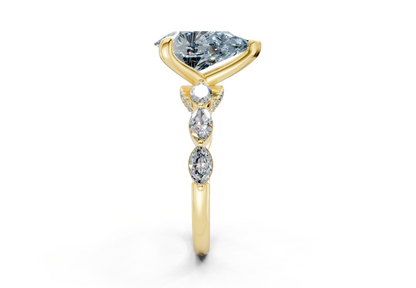 Liana Blue Diamond Accent Pear Cut 2mm Engagement Ring