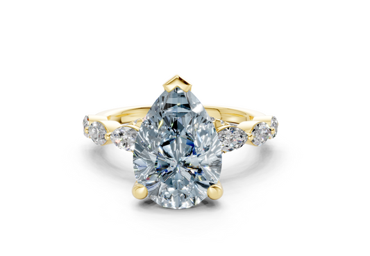 Liana Blue Diamond Accent Pear Cut 2mm Engagement Ring