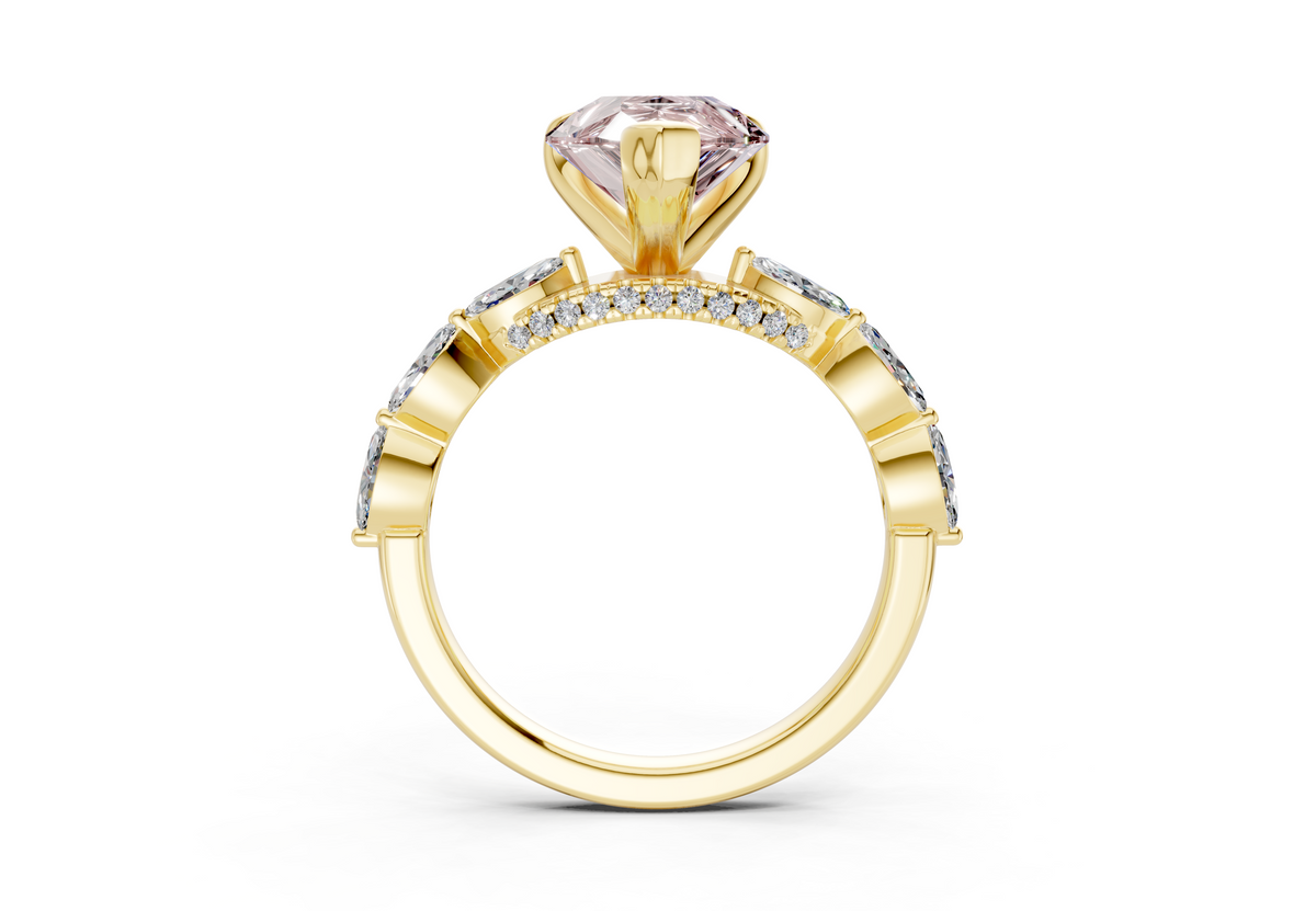 Liana Pink Diamond Accent Pear Cut 2mm Engagement Ring