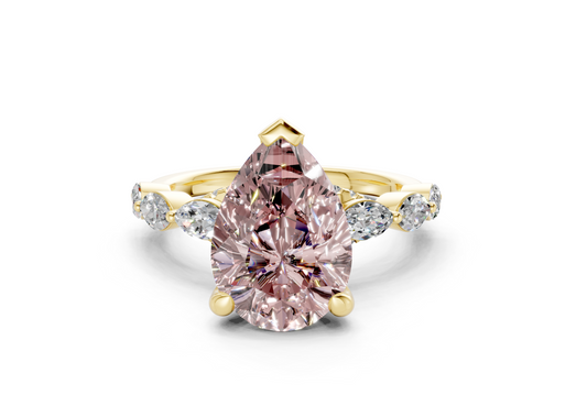 Liana Pink Diamond Accent Pear Cut 2mm Engagement Ring