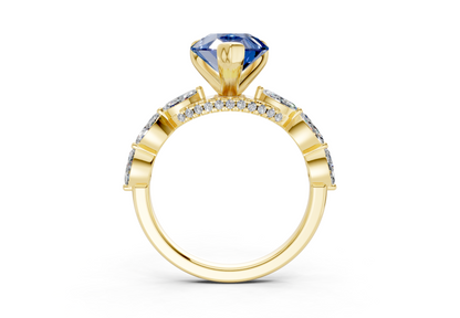 Liana Sapphire Gemstone Accent Pear Cut 2mm Engagement Ring
