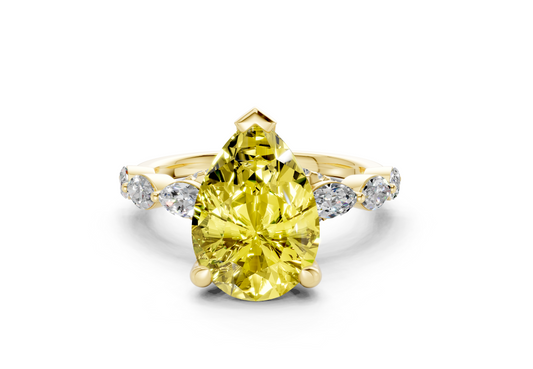 Liana Yellow Diamond Accent Pear Cut 2mm Engagement Ring