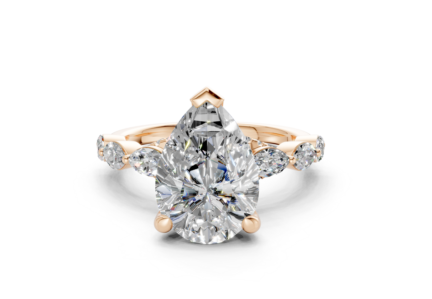 Liana Diamond Accent Pear Cut 2mm Engagement Ring