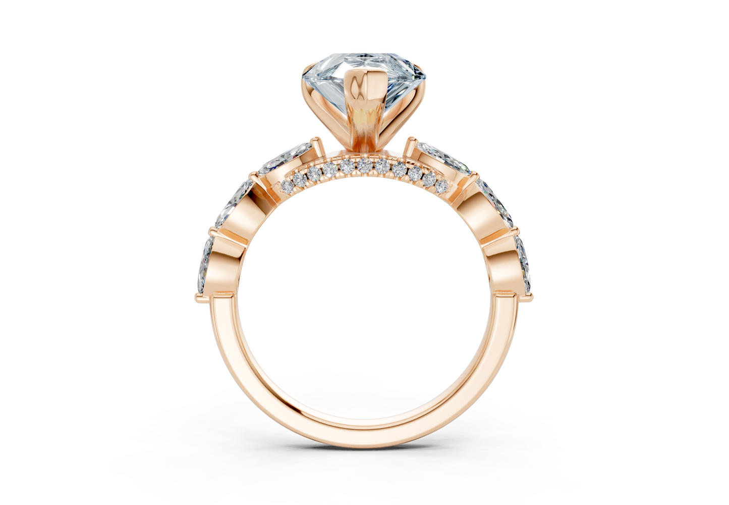 Liana Blue Diamond Accent Pear Cut 2mm Engagement Ring