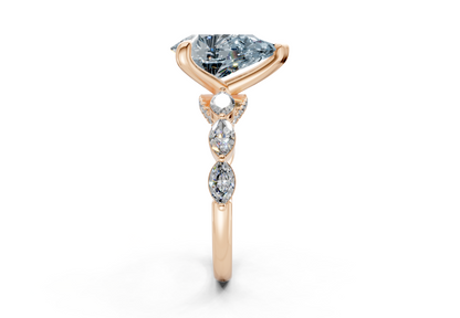 Liana Blue Diamond Accent Pear Cut 2mm Engagement Ring