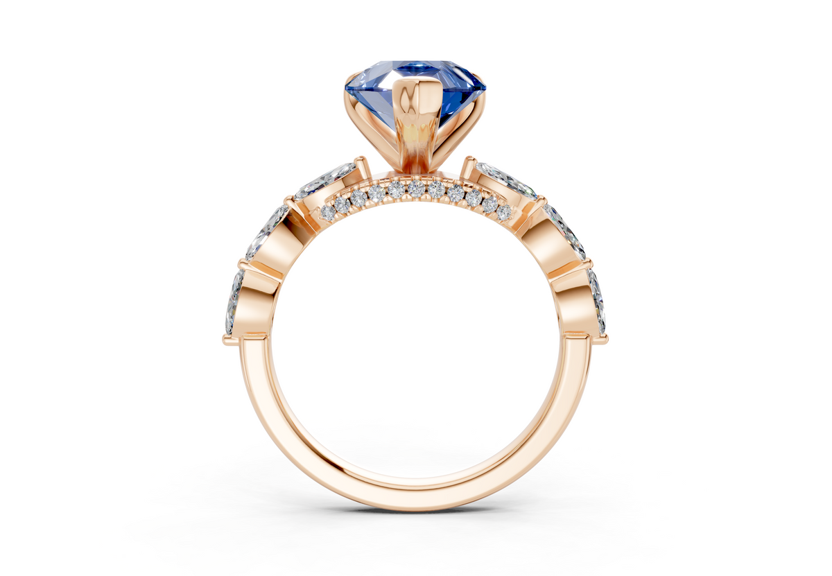 Liana Sapphire Gemstone Accent Pear Cut 2mm Engagement Ring