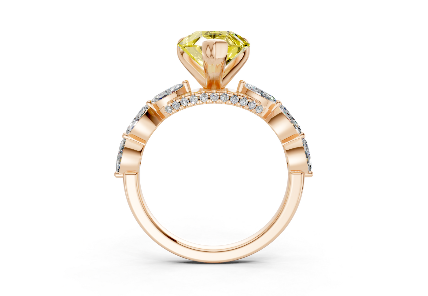 Liana Yellow Diamond Accent Pear Cut 2mm Engagement Ring